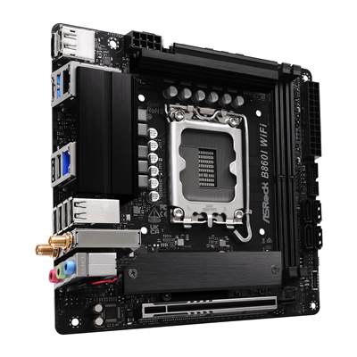 ASRock B860I WiFi Intel 1851 Socket Motherboard, Mini-ITX, 2x DDR5 Slots, 2x M.2 Socket, 2.5GbE + 1GbE LAN, Wi-Fi 6E, 1x DisplayPort / 1x HDMI Port image 2