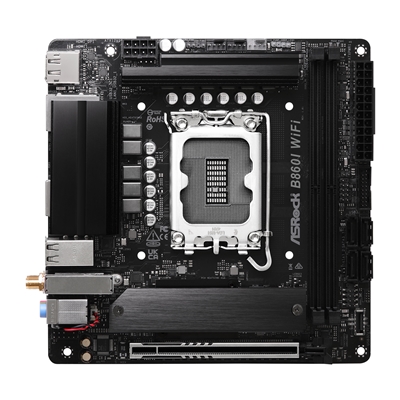 ASRock B860I WiFi Intel 1851 Socket Motherboard, Mini-ITX, 2x DDR5 Slots, 2x M.2 Socket, 2.5GbE + 1GbE LAN, Wi-Fi 6E, 1x DisplayPort / 1x HDMI Port image 4