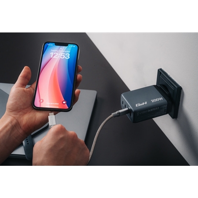 Verbatim (32204) GNC-200 GaN Charger 200W with 2 x USB-C PD 100W / 1 x USB-C PD 65W / 1 x USB QC 3.0 (EU/UK/US) image 4