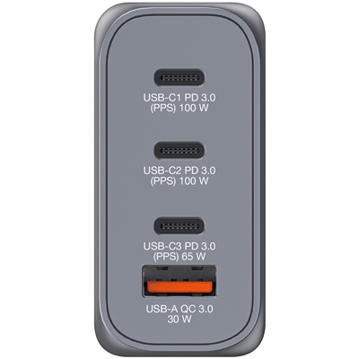 Verbatim (32202) GNC-100 GaN Charger 100W with 2 x USB-C PD 100W / 1 x USB-C PD 65W / 1 x USB-A QC 3.0 (EU/UK/US) image 2