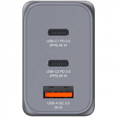 Verbatim (32201) GNC-65 GaN Charger 65W with 2 x USB-C PD 65W / 1 x USB-A QC 3.0 (EU/UK/US) image 2