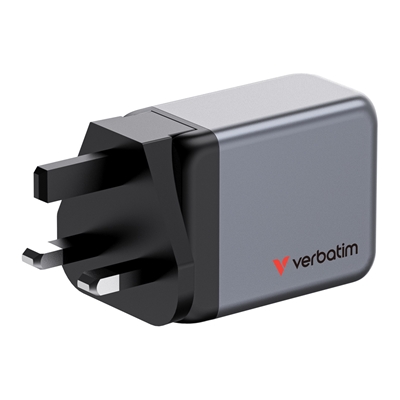 Verbatim (32201) GNC-65 GaN Charger 65W with 2 x USB-C PD 65W / 1 x USB-A QC 3.0 (EU/UK/US) image 3