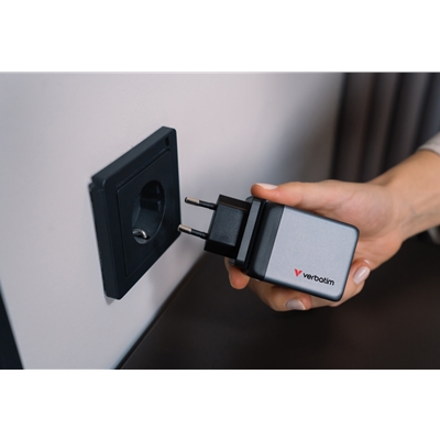 Verbatim (32201) GNC-65 GaN Charger 65W with 2 x USB-C PD 65W / 1 x USB-A QC 3.0 (EU/UK/US) image 4