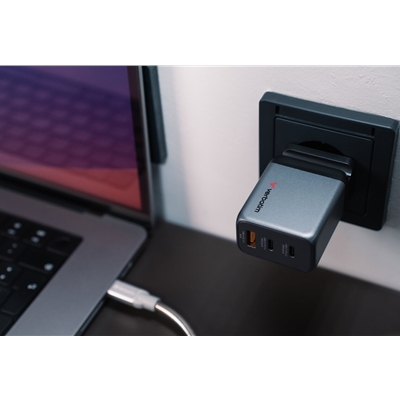 Verbatim (32201) GNC-65 GaN Charger 65W with 2 x USB-C PD 65W / 1 x USB-A QC 3.0 (EU/UK/US) image 5