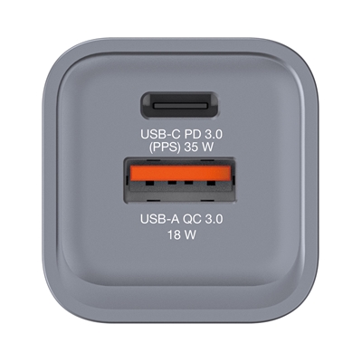Verbatim (32200) GNC-35 GaN Charger 35W with 1 x USB-C PD 35W / 1 x USB-A QC 3.0 (EU/UK/US) image 2