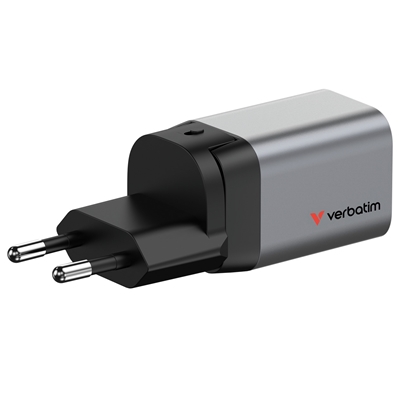 Verbatim (32200) GNC-35 GaN Charger 35W with 1 x USB-C PD 35W / 1 x USB-A QC 3.0 (EU/UK/US) image 3