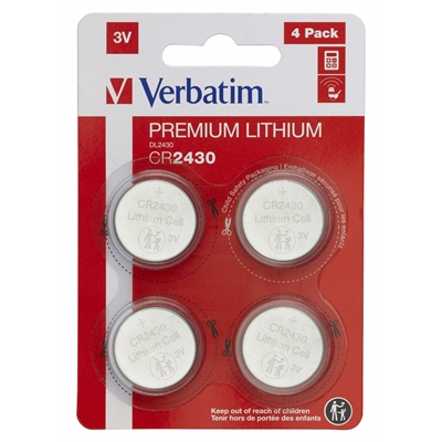 Verbatim (49534) CR2430 Battery Lithium 3V 4 Pack image 3
