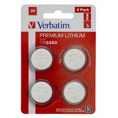 Verbatim (49535) CR2450 Battery Lithium 3V 4 Pack image 3