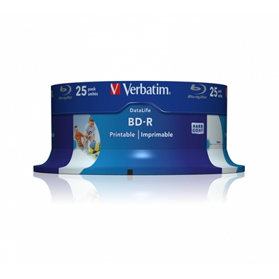 Verbatim (43811) BD-R SL Datalife 25GB 6X 25 Pack Spindle Wide Printable NO ID image 2