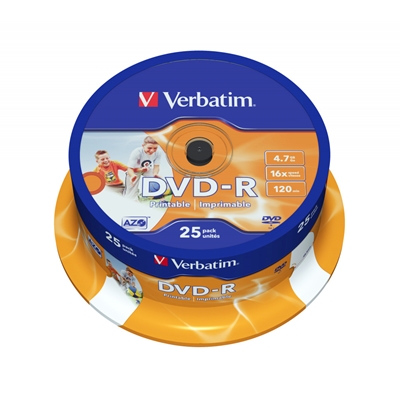 Verbatim (43538) DVD-R Wide Inkjet Printable ID Branded 25 Pack Spindle 4.7GB 16X image 2