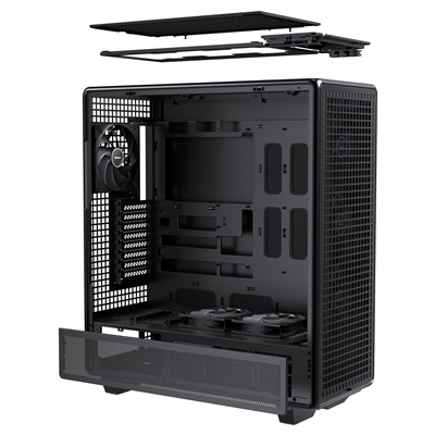 Antec 900 Full Tower PC Case, Tempered Glass Side Panel, E-ATX/ATX Support, High Airflow Design, USB 3.0 & USB-C, Black image 2