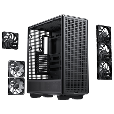 Antec 900 Full Tower PC Case, Tempered Glass Side Panel, E-ATX/ATX Support, High Airflow Design, USB 3.0 & USB-C, Black image 5