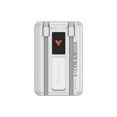 Verbatim (32273) Charge'n'Go 2C & Display MagSafe Power Bank 10000 mAh Silver image 3