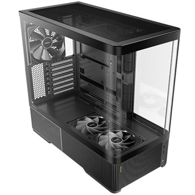 ANTEC Constellation C6 Air Mid-Tower Gaming PC Case - 2 x 120mm PWN Reverse fans, 1 x 140 PWN fan at rear, Curved Glass Desgin with 3-sided Tempered Glas, ATX/Micro-ATX/ITX image 2
