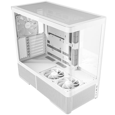 ANTEC Constellation C6 AirA Mid-Tower Gaming PC Case - 2 x 120mm PWN Reverse fans, 1 x 140 PWN fan at rear, Curved Glass Desgin with 3-sided Tempered Glas, ATX/Micro-ATX/ITX - White image 2