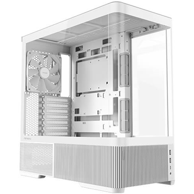 ANTEC Constellation C6 AirA Mid-Tower Gaming PC Case - 2 x 120mm PWN Reverse fans, 1 x 140 PWN fan at rear, Curved Glass Desgin with 3-sided Tempered Glas, ATX/Micro-ATX/ITX - White image 3