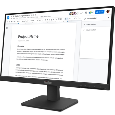 Lenovo ThinkVision S22-4e, Full HD (1920 x 1080), 100Hz, 4ms, 16:9, WLED Monitor image 2