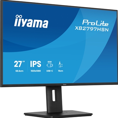 iiyama PROLITE XB2797HSN-B1 27 inch IPS Monitor, Full HD, 1ms, HDMI, DisplayPort, Freesync, 100Hz, Speakers, Black, Internal PSU image 3