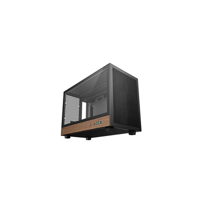 DeepCool CH260 Micro-ATX Mini Tower PC Gaming Case, Wood, Tempered Glass Side Panel USB Type-C High Airflow Supports ATX PSU & RTX GPUs Black image 2