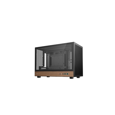 DeepCool CH260 Micro-ATX Mini Tower PC Gaming Case, Wood, Tempered Glass Side Panel USB Type-C High Airflow Supports ATX PSU & RTX GPUs Black image 3