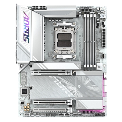 Gigabyte X870E AORUS ELITE WIFI7 ICE AMD AM5 Socket Motherboard, ATX, 4x DDR5 Slots, 4x M.2 Sockets, Fitted I/O Shield, 2.5GbE LAN, Wi-Fi 7, 1x HDMI Port / 2x USB-C (USB4) image 2