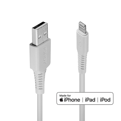 Lindy 31327 2m USB-A (M) 2.0 To Lightening (M) MFi Certified 480Mbps Cable - White image 2