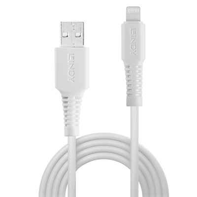Lindy 31327 2m USB-A (M) 2.0 To Lightening (M) MFi Certified 480Mbps Cable - White image 3