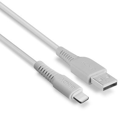 Lindy 31327 2m USB-A (M) 2.0 To Lightening (M) MFi Certified 480Mbps Cable - White image 4