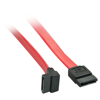 Lindy 33351 0.5m SATA (7 Pin) to 90 Deg SATA (7 Pin) Cable - Red/Black image 2