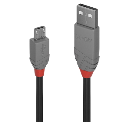 Lindy 36733 2m USB-A (M) 2.0 To USB Micro-B (M) 2.0 Anthra Line 480Mbps Cable - Black image 2