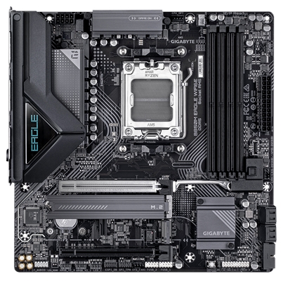 Gigabyte B850M Eagle WIFI6E AMD AM5 Socket Motherboard, Micro ATX, 4x DDR5 Slots, 2x M.2 Sockets, Fitted I/O Shield, 2.5GbE LAN, Wi-Fi 6E, 2x DisplayPort / 1x HDMI Port image 3