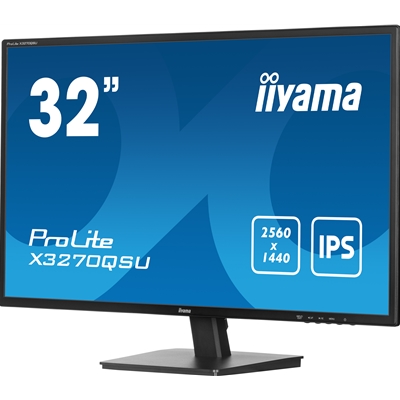 iiyama PROLITE X3270QSU-B1 32 Inch IPS Monitor, Black, 2560x1440, 3ms, 100hz, FreeSync, HDMI, Display Port, USB Hub, Speakers, Int PSU, VESA image 5